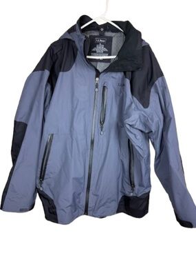 L.L. Bean Men's gray and black waterproof Shell Jacket